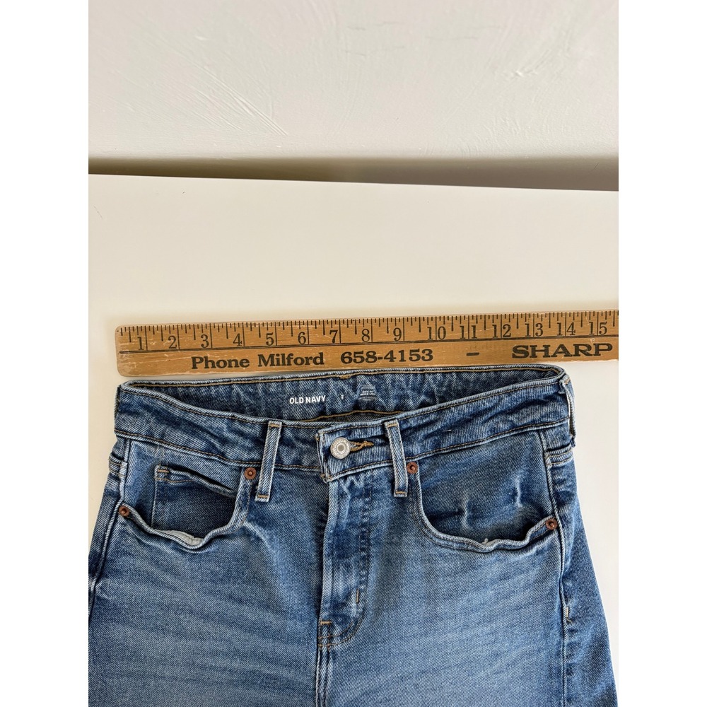 Old Navy Womens Jeans 2 Blue Sky-Hi Wide Leg Distressed Y2K Baggy Loose Stretchy - Picture 10 of 14